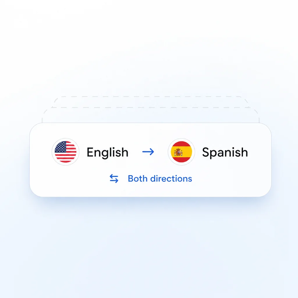 Language pair card showing English to Thai selected